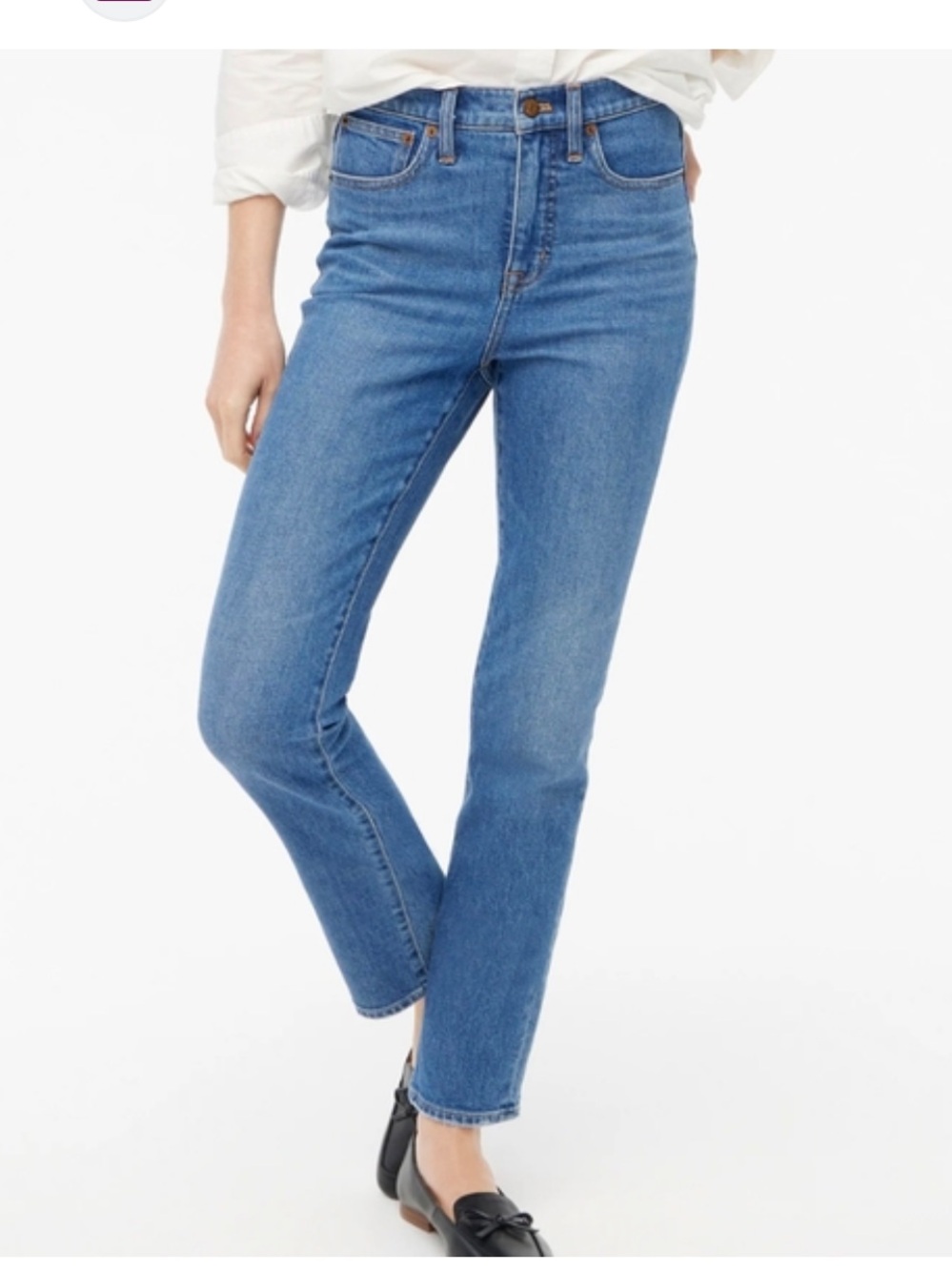 J. Crew Women's Straight-Leg Jeans in Blue Denim